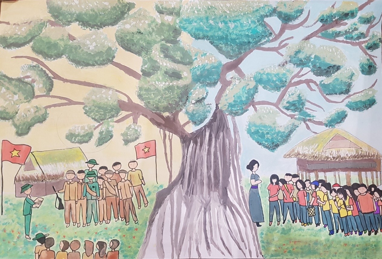 Đây là cây đa Tân Trào nổi tiếng cả nước, được xem là biểu tượng của sự kiện lịch sử quan trọng. Hình ảnh này cho thấy cây đa đầy sức sống, rạo rực một cách ấn tượng, khiến bạn phải ngạc nhiên thán phục.