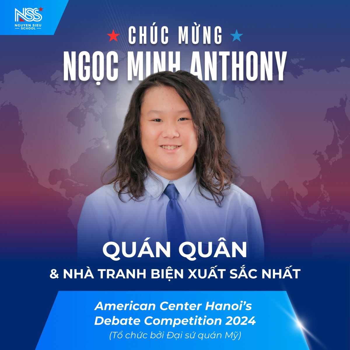 NS-ER VÔ ĐỊCH CUỘC THI TRANH BIỆN DO ĐẠI SỨ QUÁN MỸ TỔ CHỨC