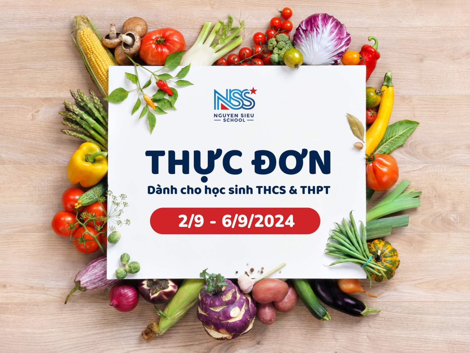 THỰC ĐƠN TUẦN 2/9-6/9/2024