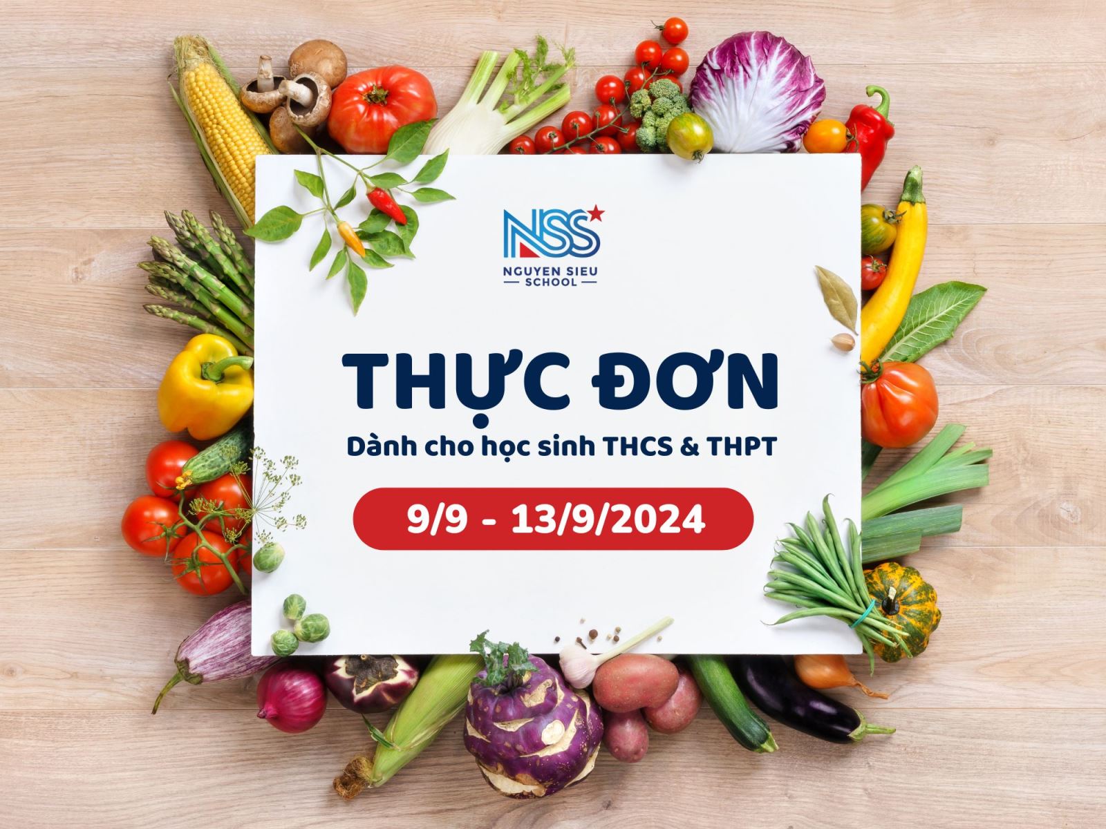 THỰC ĐƠN TUẦN 9/9-13/9/2024