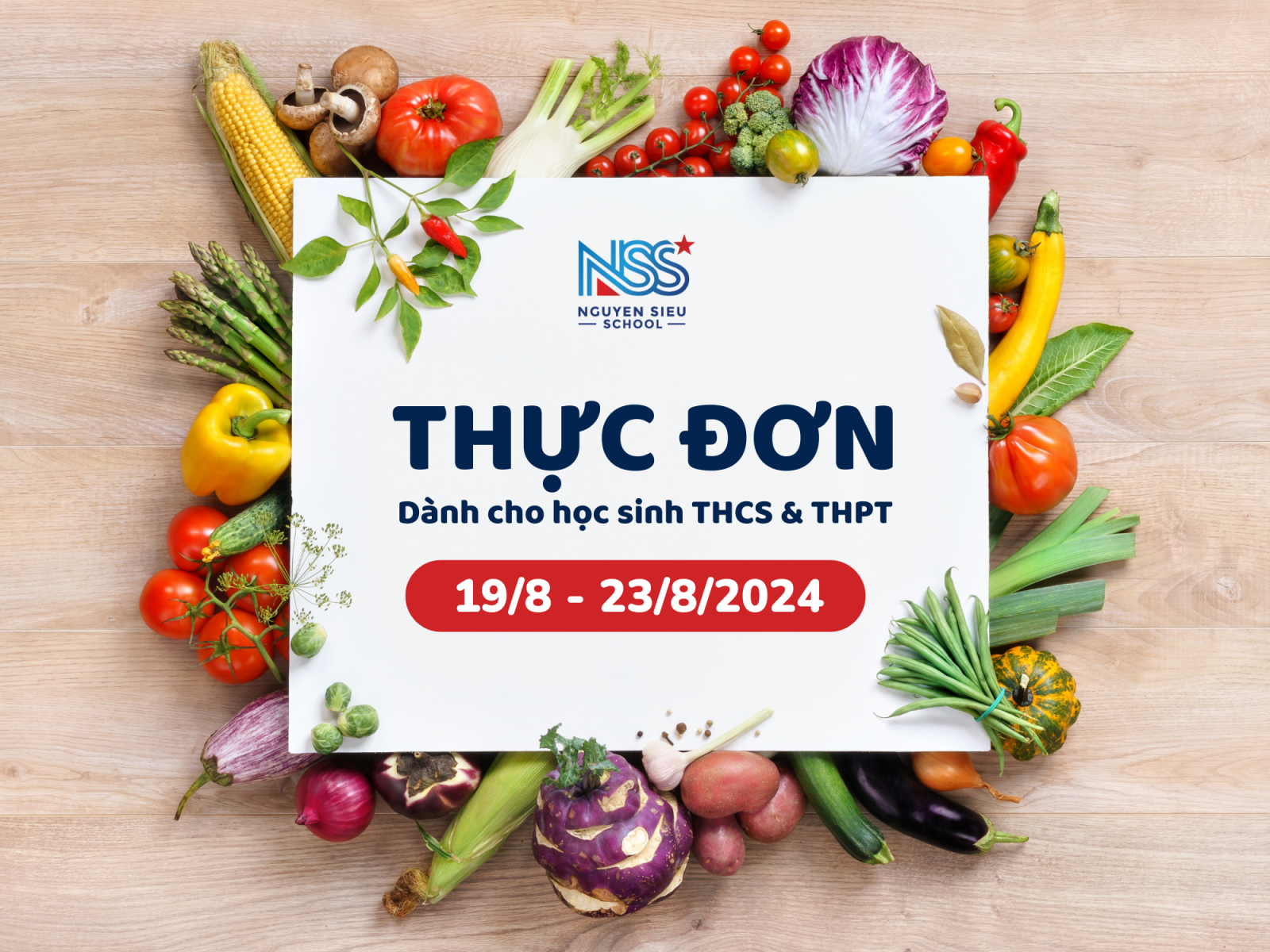 THỰC ĐƠN TUẦN 19/8-23/8/2024