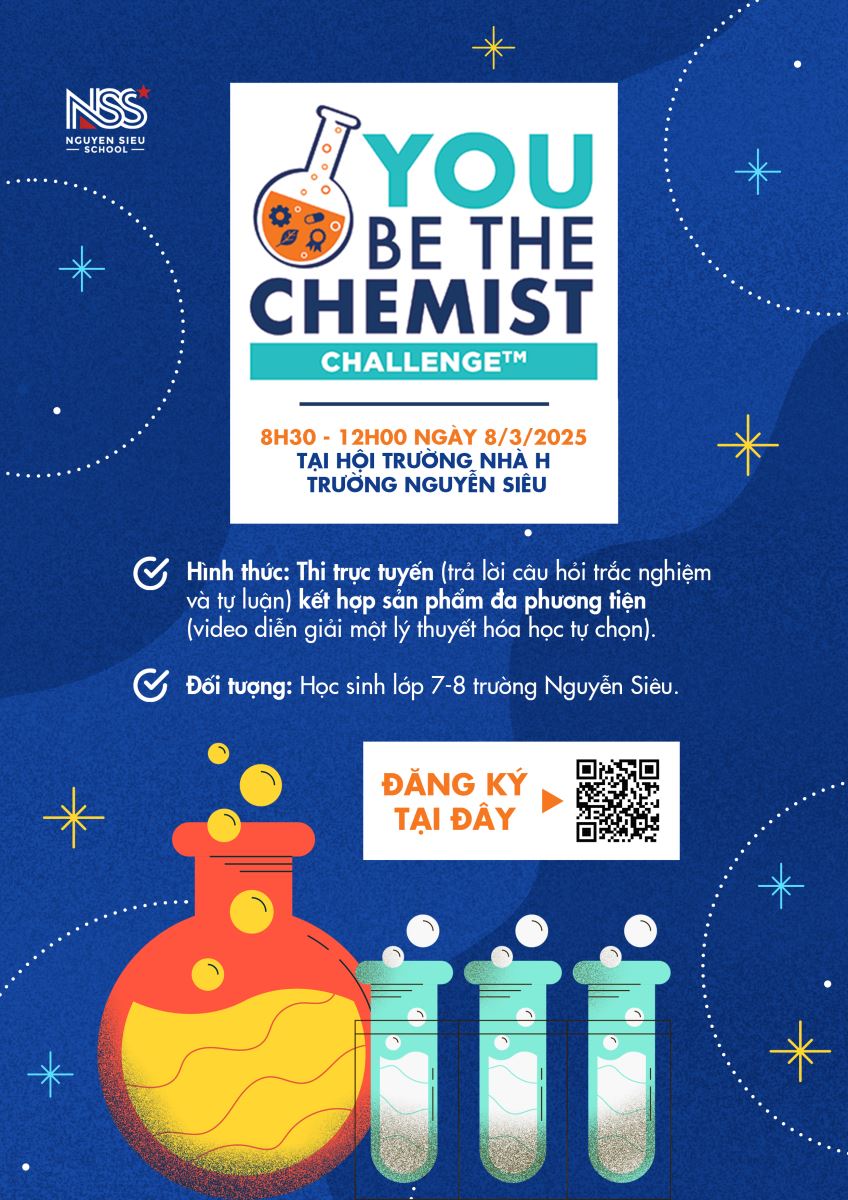 CƠ HỘI CHO CÁC NHÀ HÓA HỌC TƯƠNG LAI: MỞ ĐĂNG KÝ CUỘC THI "YOU BE THE CHEMIST"