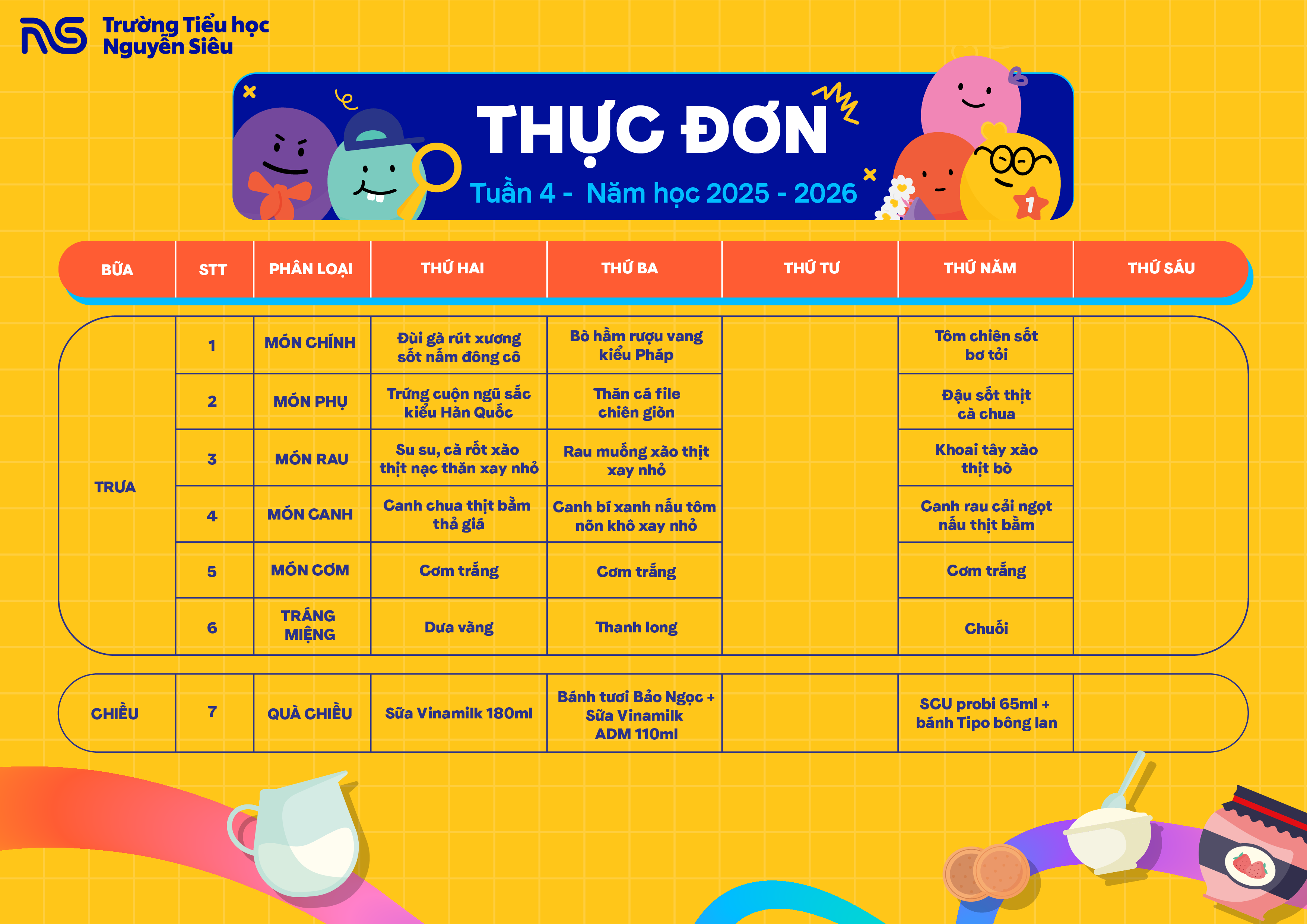 THỰC ĐƠN TUẦN 4