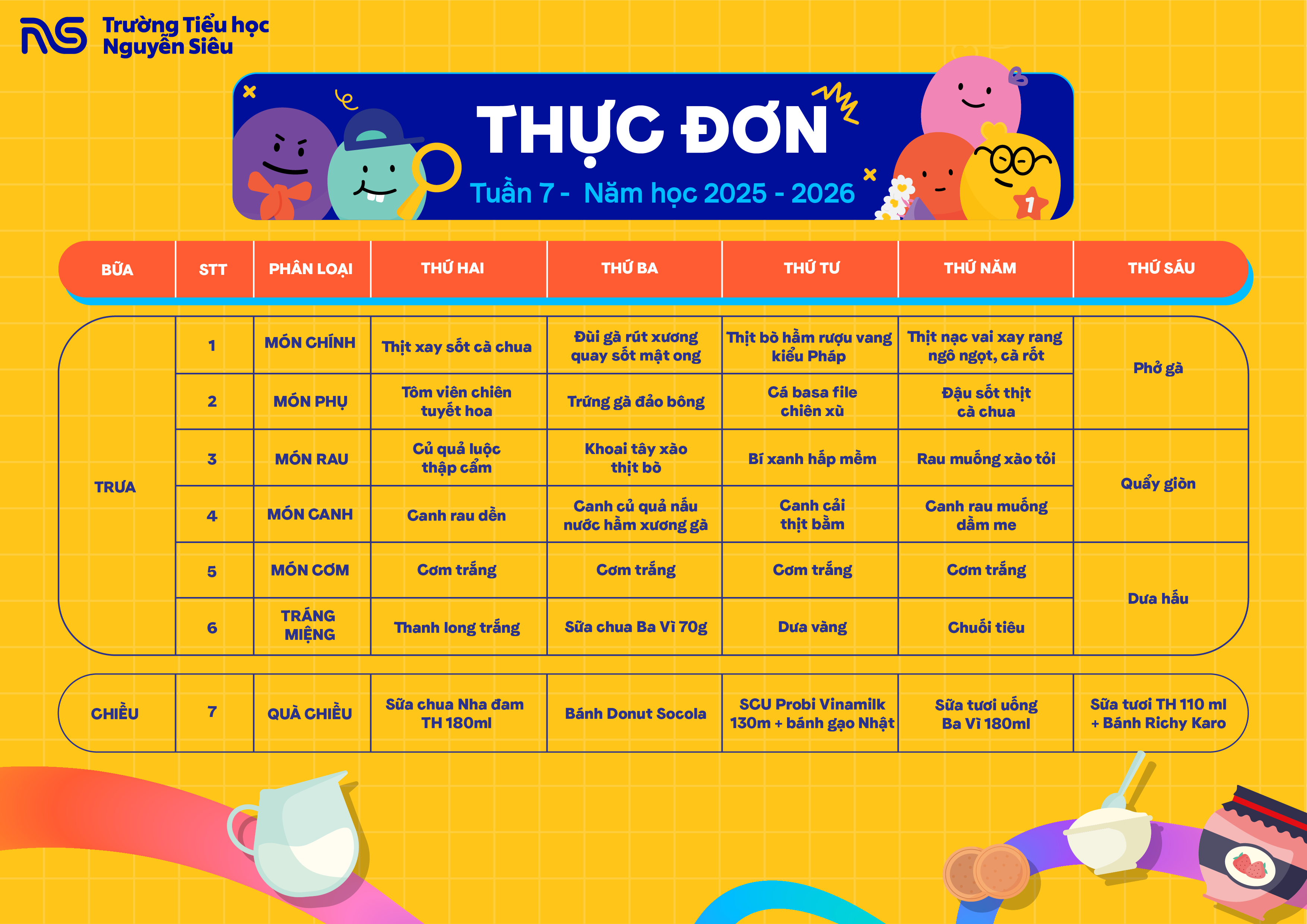 THỰC ĐƠN TUẦN 7